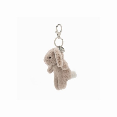 Jellycat Bashful Bunny Beige Bag Charm USA | 89173RGFQ